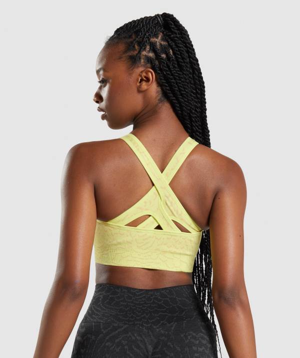 Damske Športové Podprsenky Gymshark Adapt Animal Seamless Žlté | GF3056874